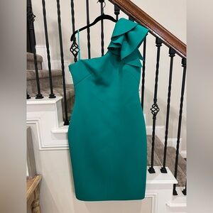 NWT Eliza J One-Shoulder Teal Dress-Size 16